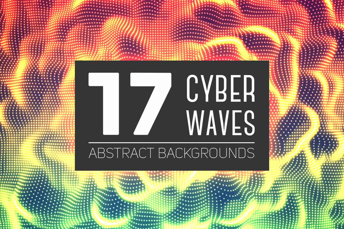 17 Cyber Waves Abstract Backgrounds, a Texture Graphic by GarryKillian