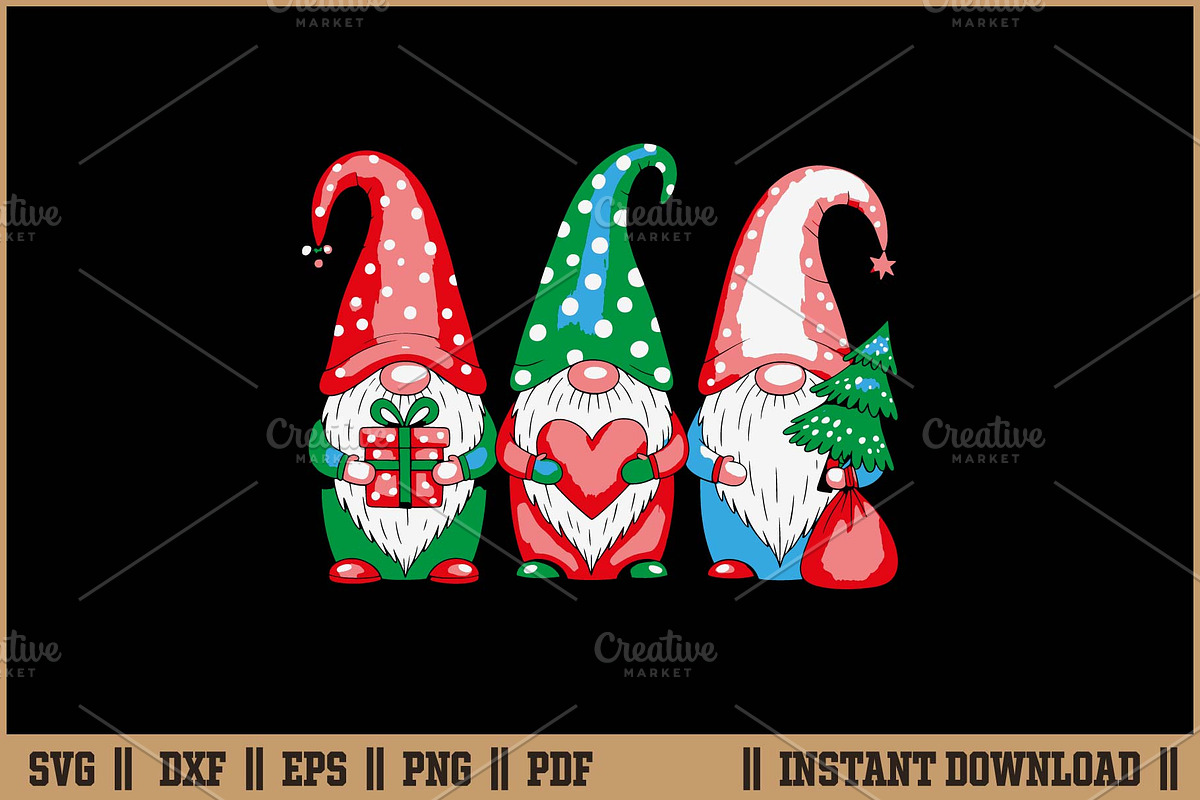 Christmas Gnomes Cute Holiday SVG, a Seasonal Illustration by Handy Arts Studio (Photo 1 of 3)