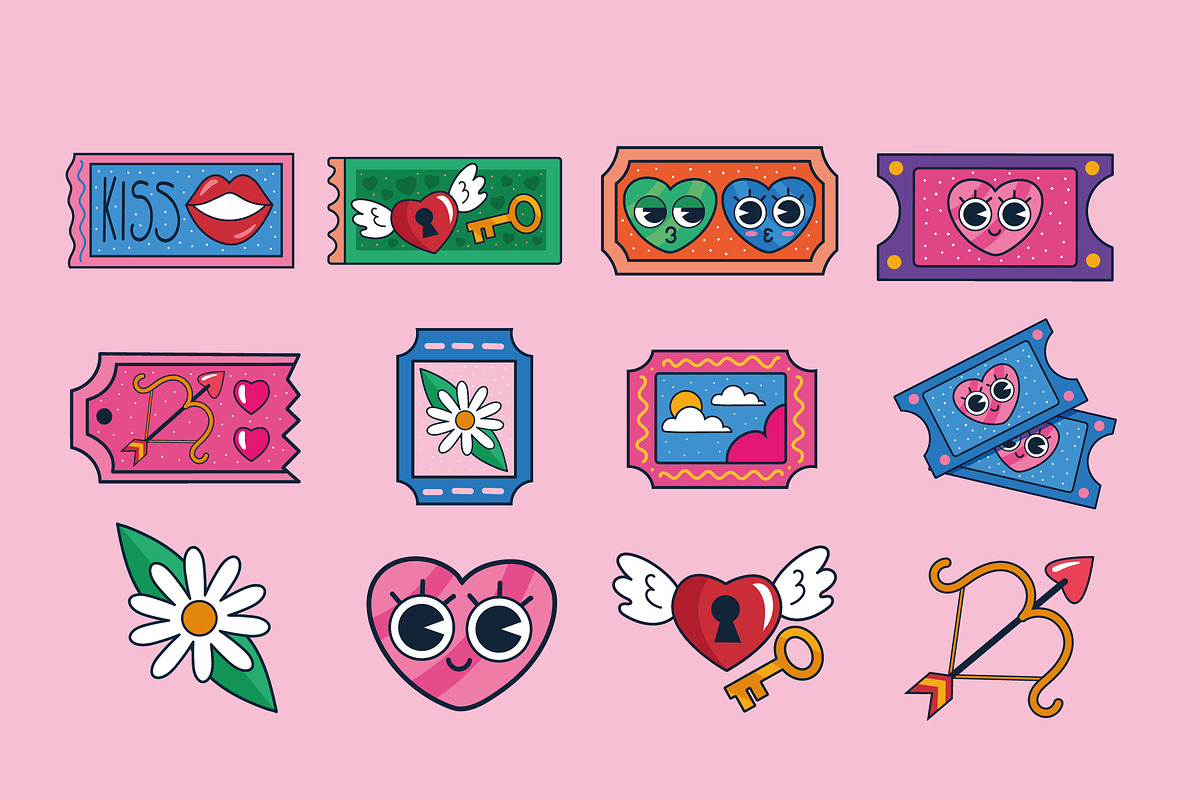 Love Coupon Illustration Set, a Templates & Theme by studiogstock (Photo 2 of 2)