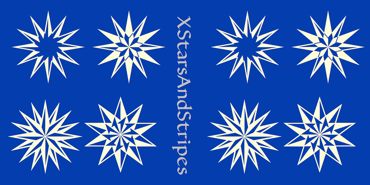 XStarsAndStripes, a Symbol Font by Ingrimayne Type (Photo 3 of 5)