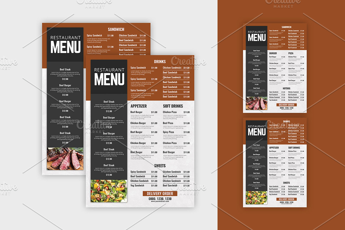 Food Menu Template, a Flyer Template by Stock_Design