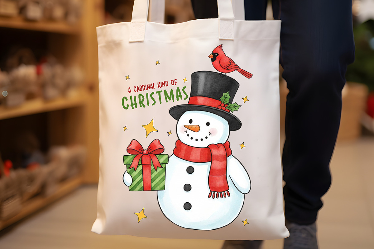 Christmas Snowman Cardinal PNG, an Illustration by SinaCreation (Photo 5 of 6)