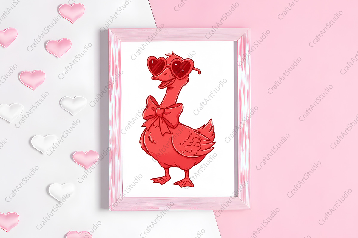 Vintage Valentine Goose PNG, an Illustration by CraftArtStudio (Photo 4 of 4)
