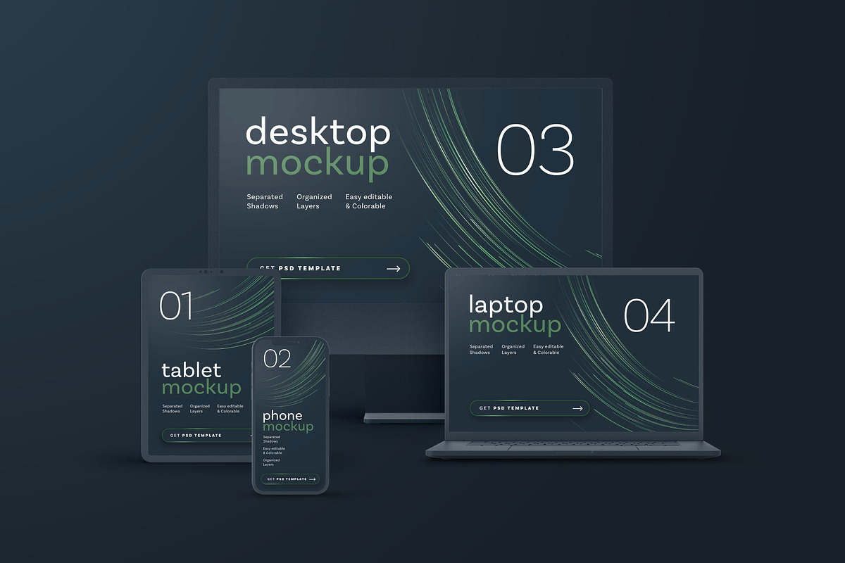 Dark Clay Multi Device Mockup Set, an iPhone Mockup by Deeplab (Photo 12 of 12)