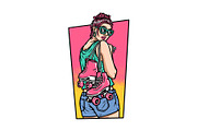 beautiful woman roller skates, a Person Illustration by gunaonedesign (Thumbnail 1 of 4)