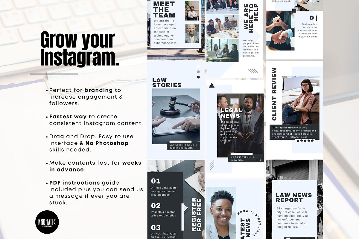 Lawyer Instagram Social Media Bundle, a Social Media Template by Kromatic Design Studio (Photo 9 of 10)