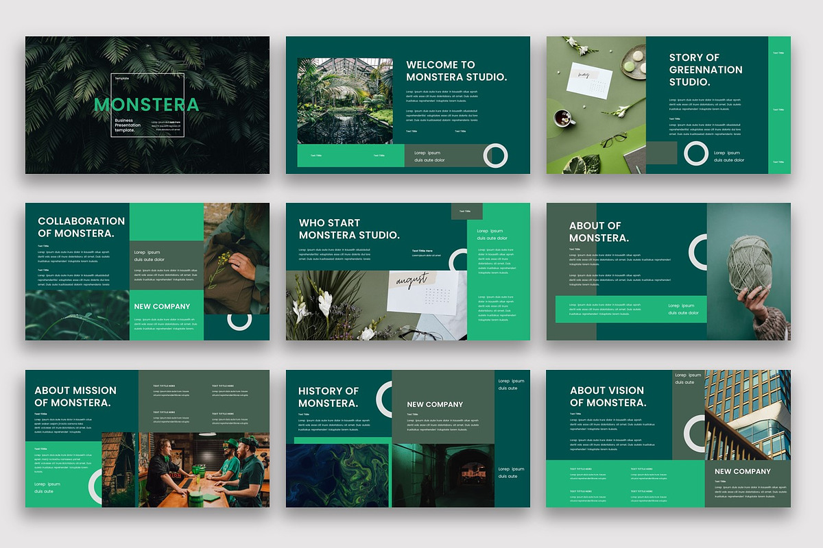 Monstera-Business PowerPoint, a Presentation Template by kreatifreya (Photo 2 of 5)