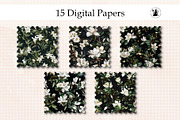 White Jasmine Seamless Pattern, a Pattern Graphic by Pawsitively Aesthetic (Thumbnail 2 of 4)