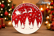 Merry Christmas Forest Round Sign, an Object Graphic by OK Design (Thumbnail 1 of 3)