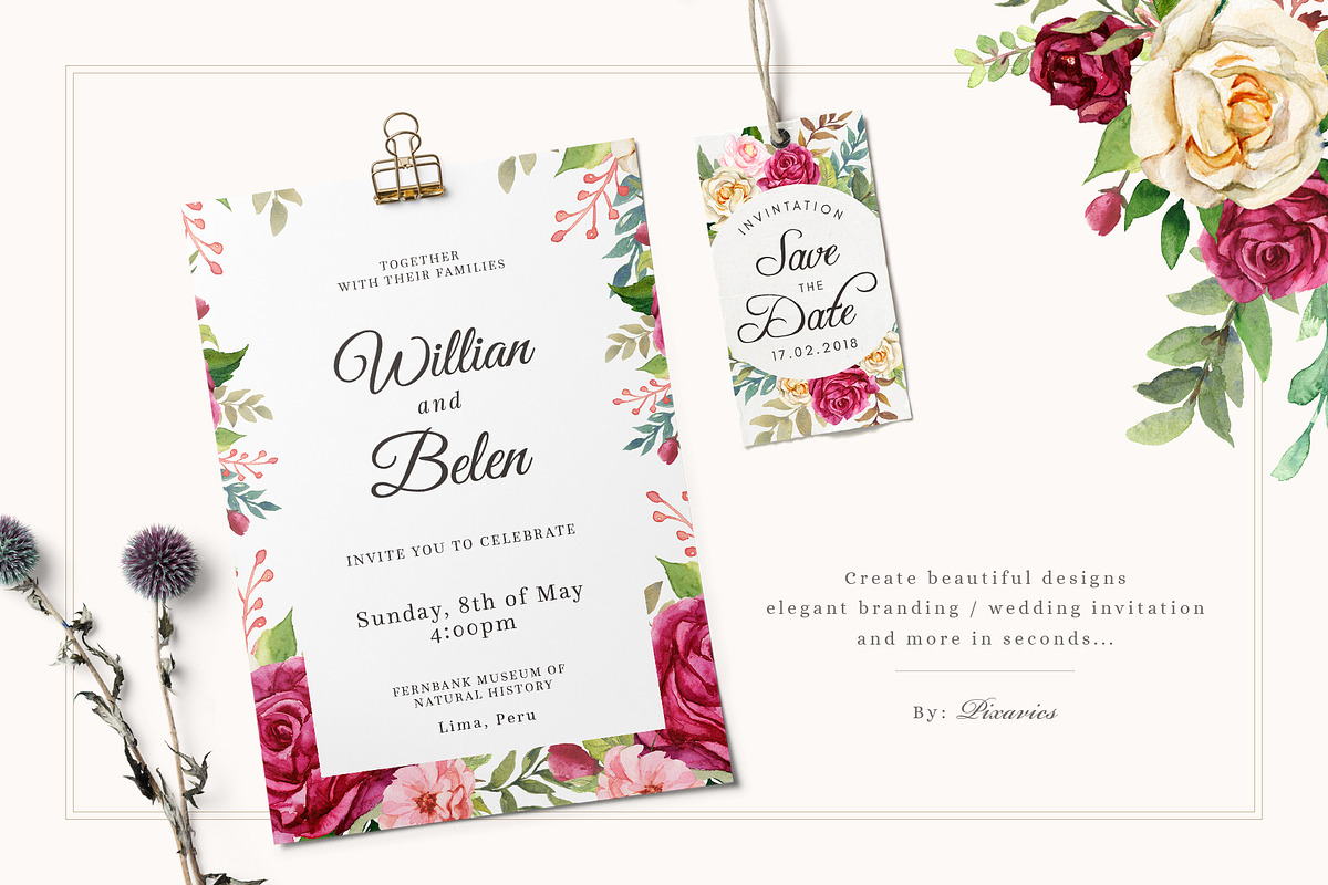 Watercolor Flower Clipart, an Illustration by Pixavics (Photo 2 of 7)
