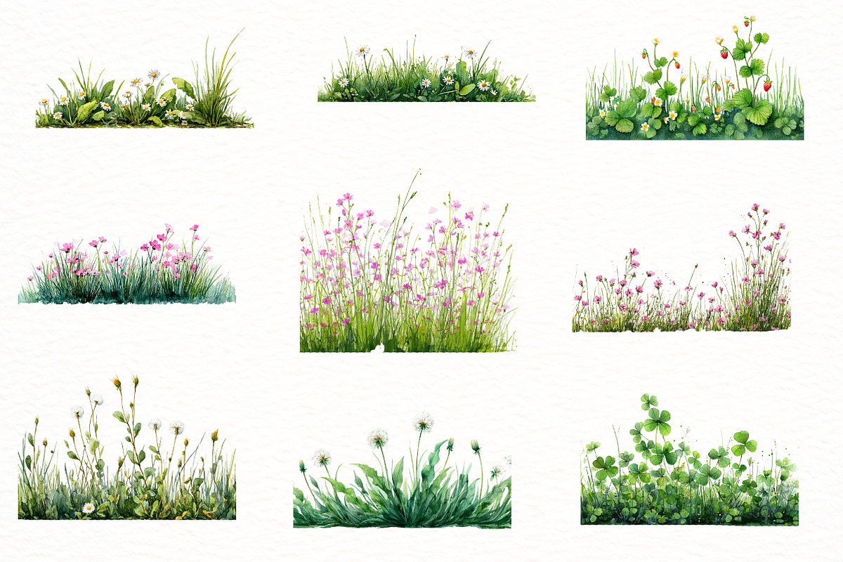Spring Green Grass Border Clipart, an Illustration by Designworld (Photo 3 of 5)