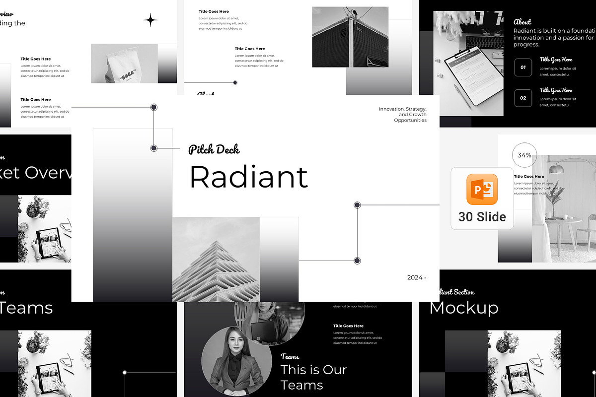 Black & White Minimalist Pitch Deck, a Presentation Template by Eklip Studio (Photo 1 of 6)