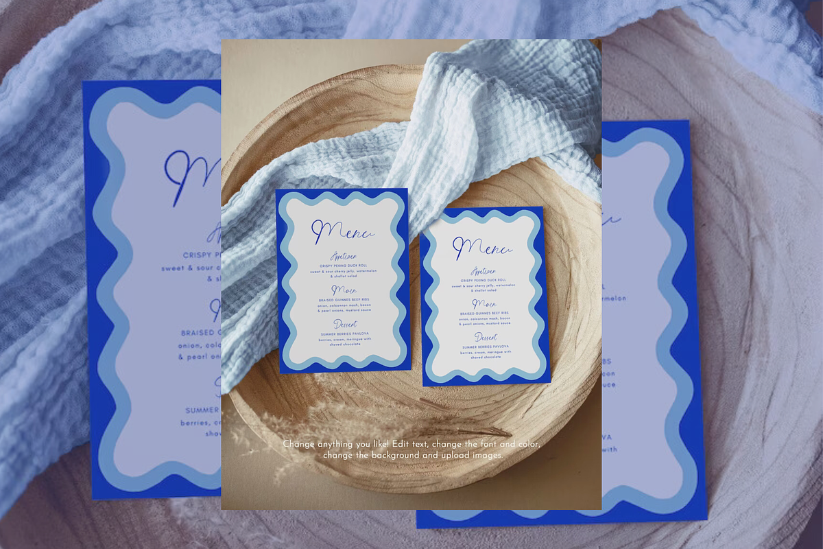 Wavy Menu Template, a Stationery Template by ForeverPrint (Photo 8 of 11)