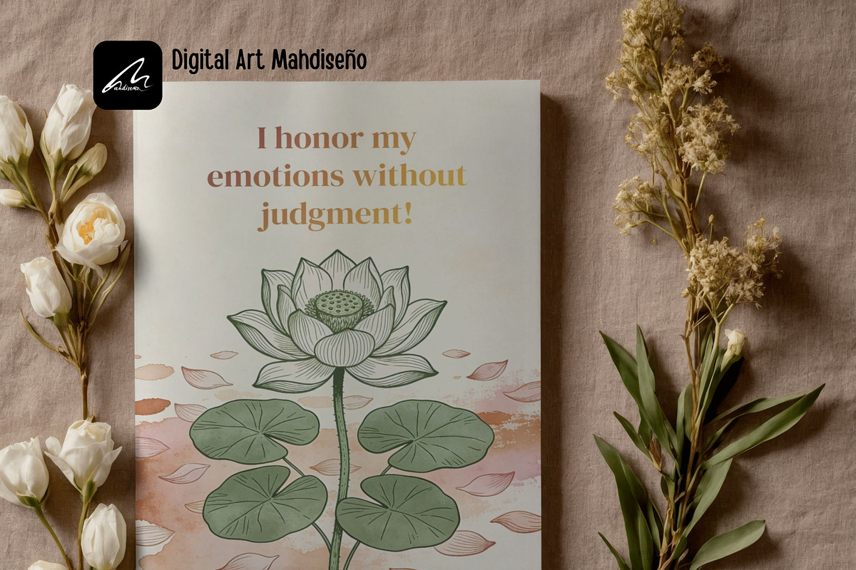 Boho Botanical Affirmation Cards, a Card Template by Digital Art Mahdiseño (Photo 13 of 13)