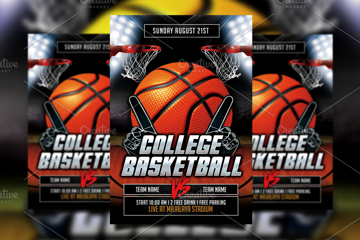 College Basketball Flyer v2, a Flyer Template by AyumaDesign (Photo 1 of 3)