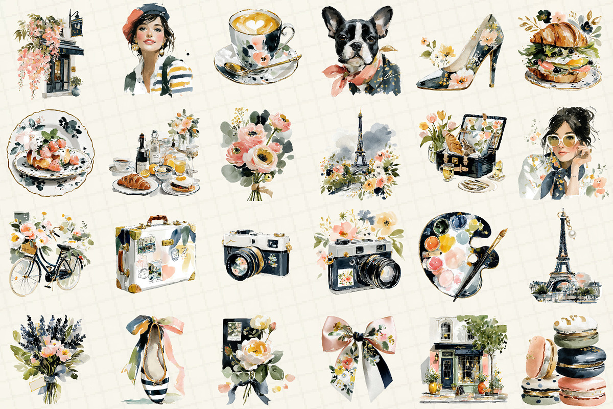 Harming Paris Clipart Collection, an Illustration by DreamCafeArt (Photo 3 of 6)
