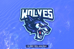 Wolf Mascot Logo Template