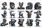 Christmas Animals Clipart, an Illustration by Libby Wishes (Thumbnail 6 of 7)