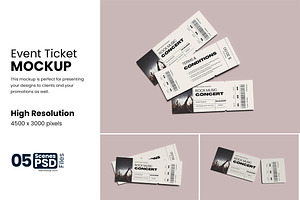 Cinema Ticket Mockup, a Product Mockup by bimockup