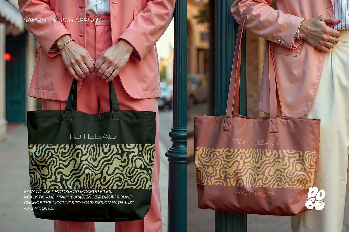 Totebag Street Mockup Set - Vol 3, a Merchandise Mockup by DOBE Studio (Photo 5 of 6)