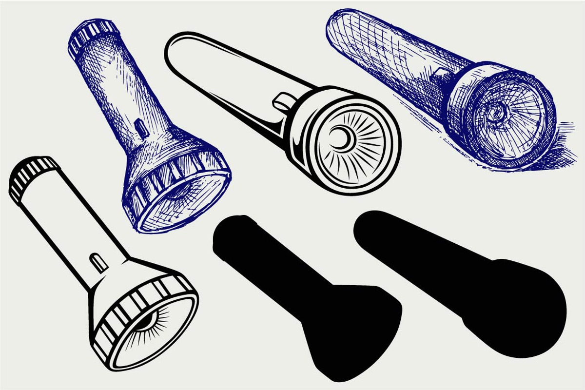 Pocket flashlight SVG, an Outline Icon by LineworkStock