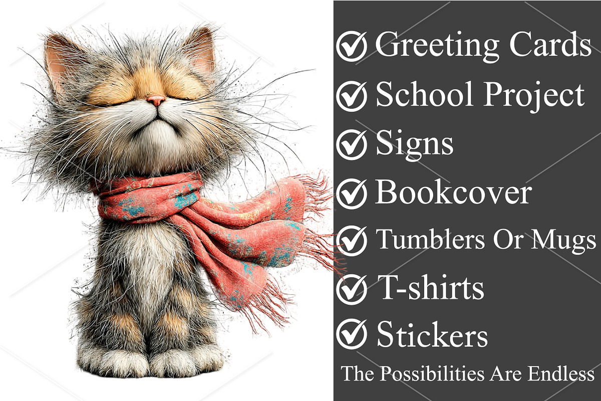 Whimsical Summer Cats Clipart Bundle, an Illustration by Canvas Craft (Photo 2 of 7)