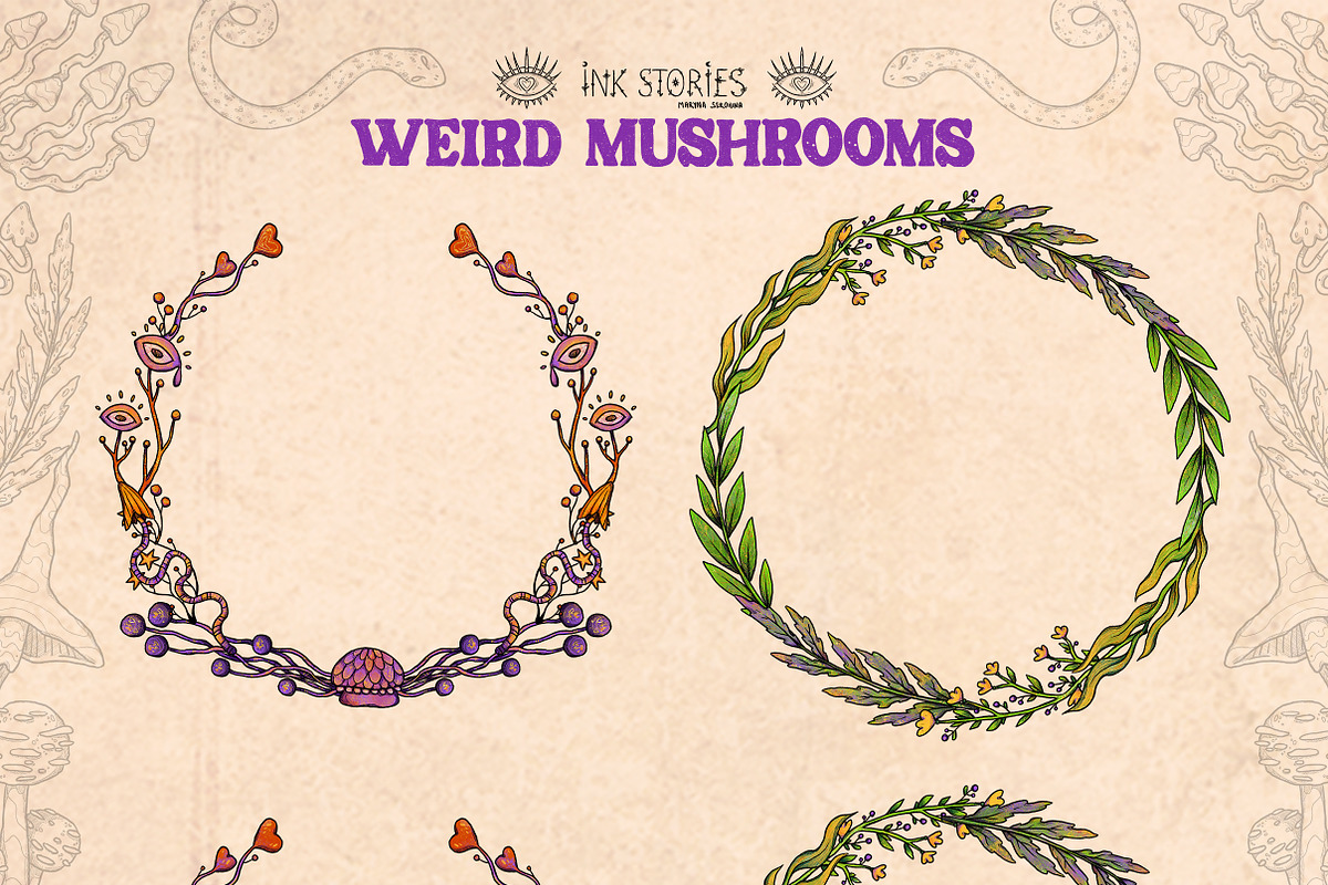 Weird Mushrooms, an Object Illustration by Ink Stories (Photo 12 of 23)