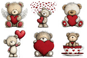 Valentine’s Day Teddy Clipart, an Illustration by Craft Nest (Thumbnail 6 of 11)