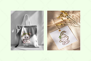 Lily of the Valley Bunny Clipart, an Animal Illustration by Blumensdiary (Thumbnail 4 of 6)