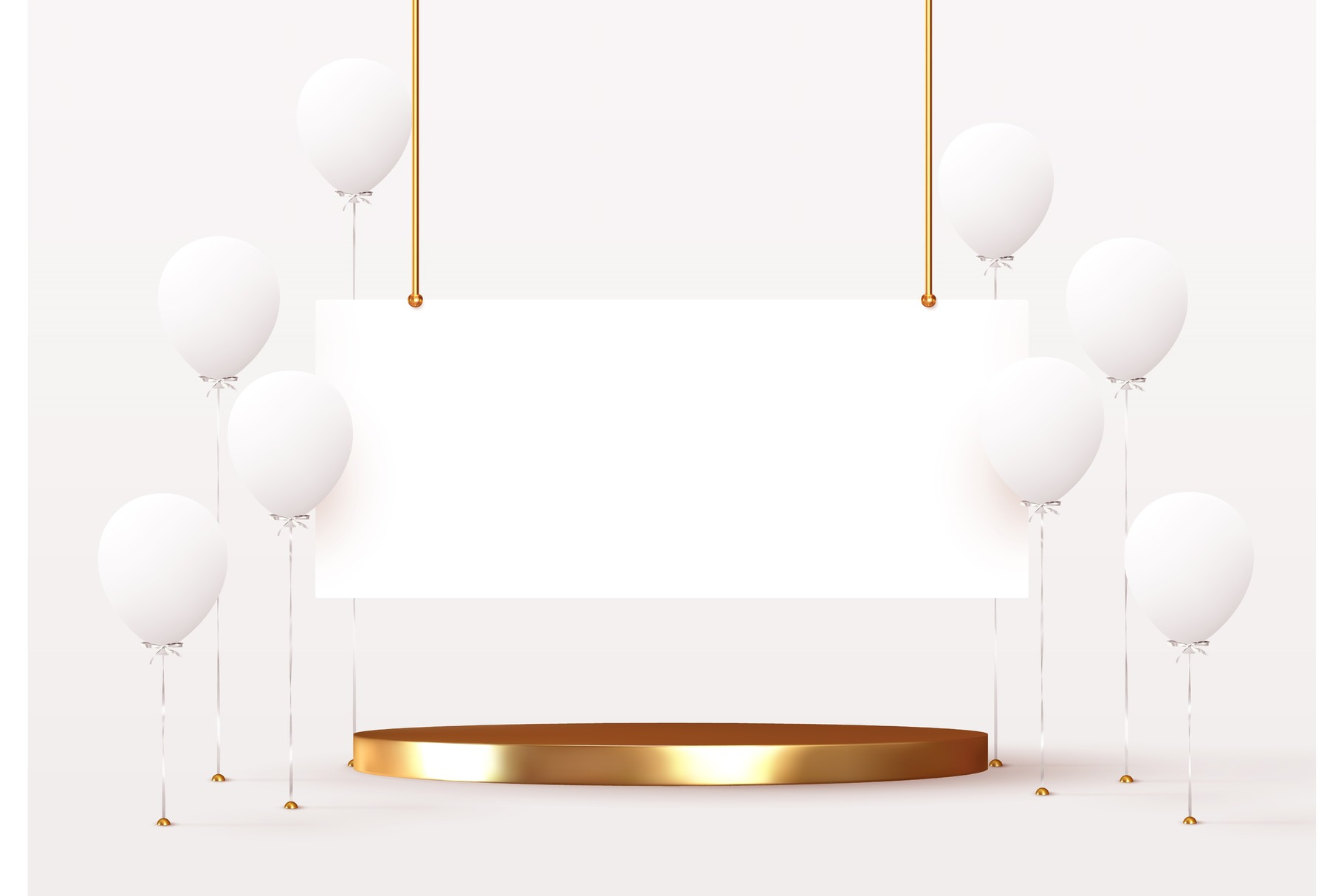 Festive Stage  Balloons With Podium by Modern Vector  Creative Market