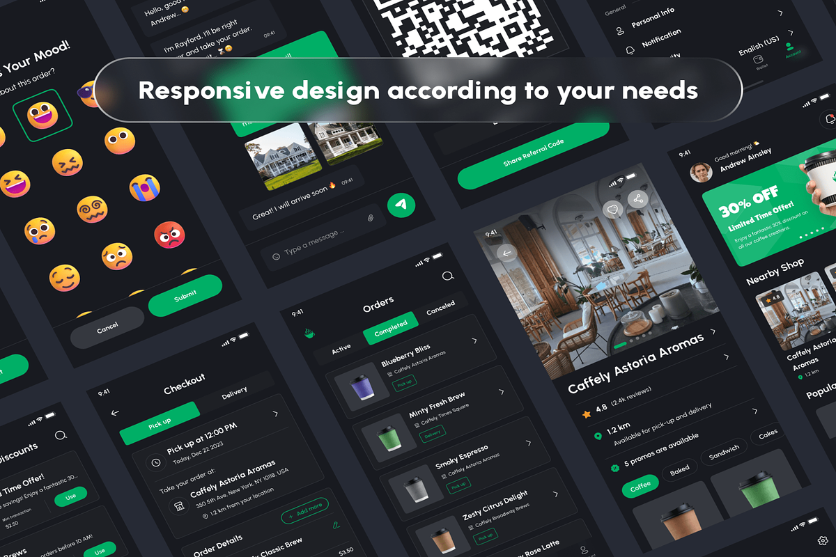 Coffee Shop App UI Kit, an UI Kit Template by Digital_Fantasies (Photo 5 of 8)