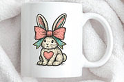 Bunny with Bow Sublimation PNG Easte, an Illustration by DreamPrint404 (Thumbnail 2 of 7)