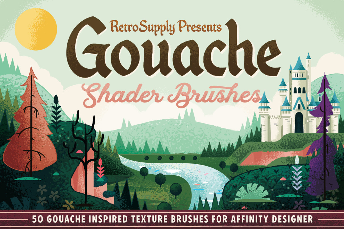 Gouache Shader Brushes | Affinity, a Brush Add-On by RetroSupply Co. (Photo 1 of 13)