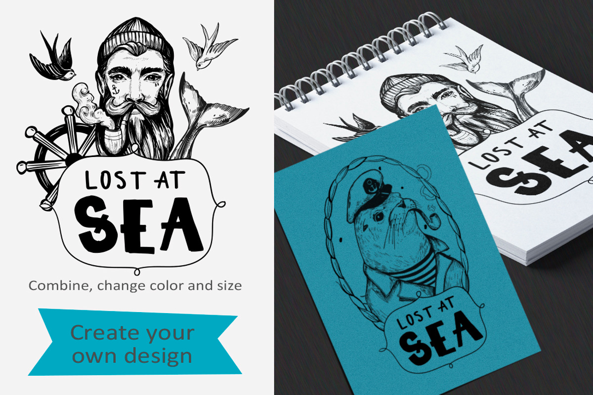 Lost at sea. Illustrations set, an Animal Illustration by Aksol (Photo 4 of 6)