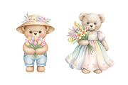 Spring Teddy Bear Clipart, an Illustration by SinaCreation (Thumbnail 2 of 11)