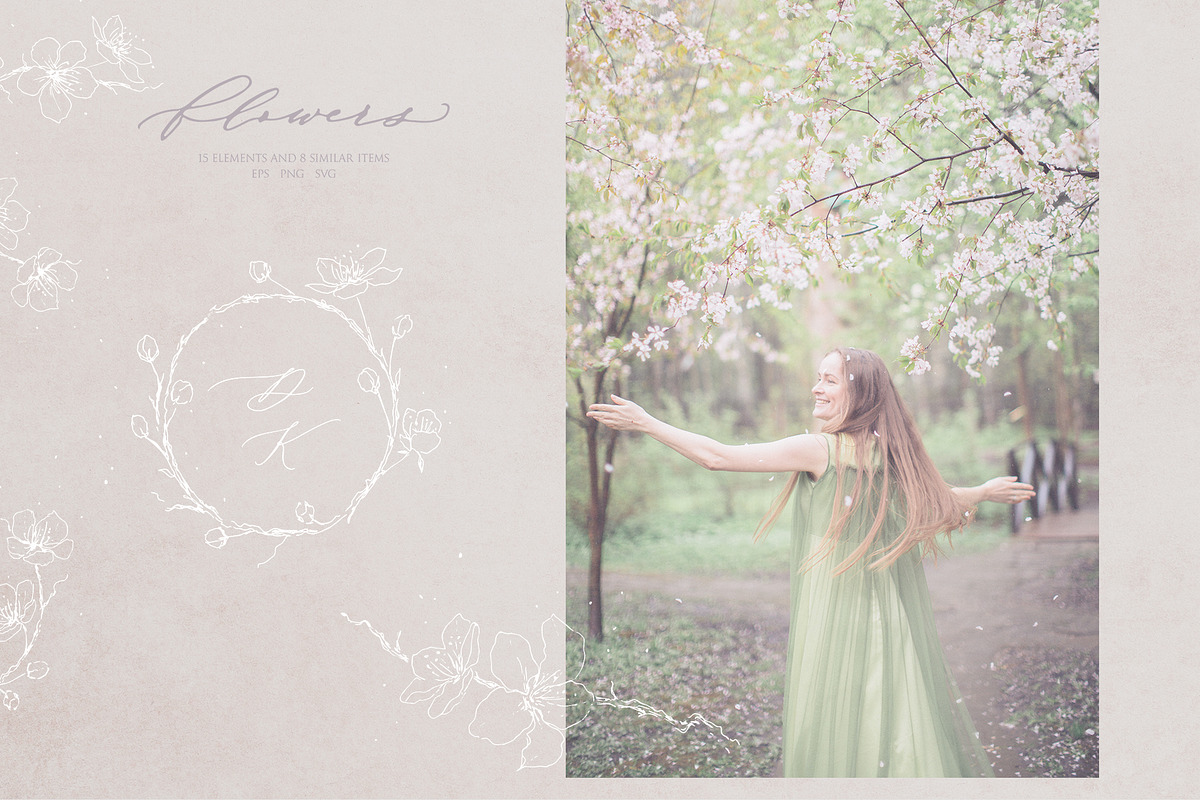 Wedding frame and floral monogram, an Illustration by Summer Nightingale Art (Photo 7 of 10)