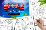 215 Vector Space Coloring Pages, an Illustration by Blue Digital Studio (Thumbnail 1 of 5)