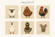 Ginger Cat & Friends Clip Art, an Animal Illustration by LanternkinStudio (Thumbnail 9 of 15)