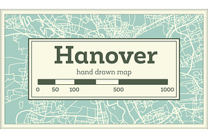 Hannover Germany City Map In Retro