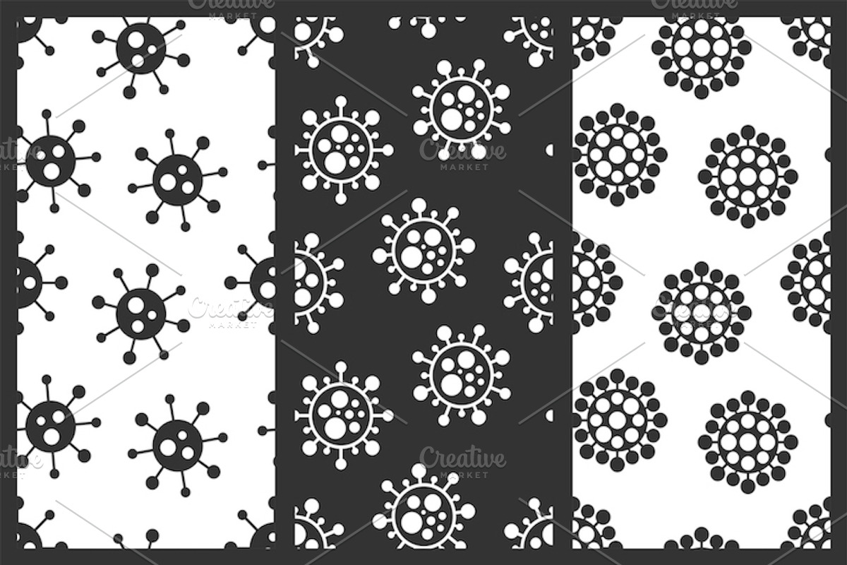 Vector seamless coronavirus patterns, a Pattern Graphic by ExpressShop