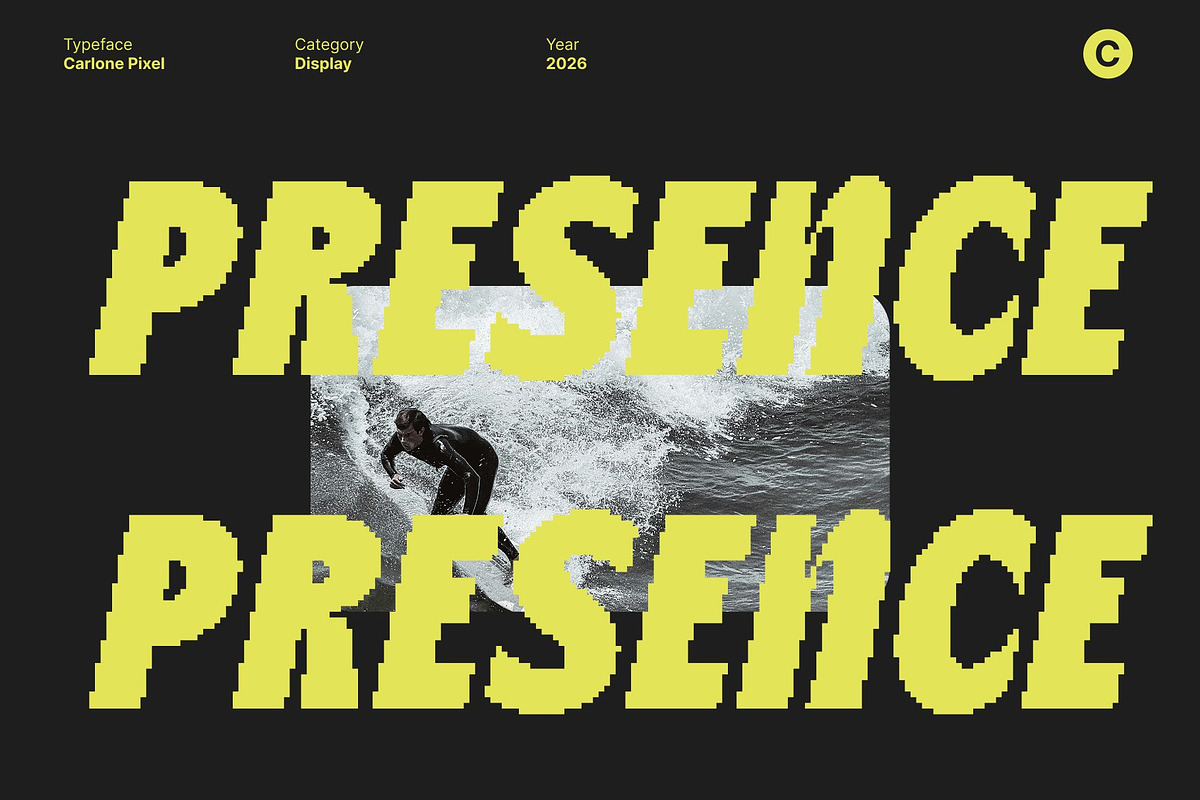 Carlone Pixel, a Sans Serif Font by Craft Supply Co. (Photo 6 of 8)