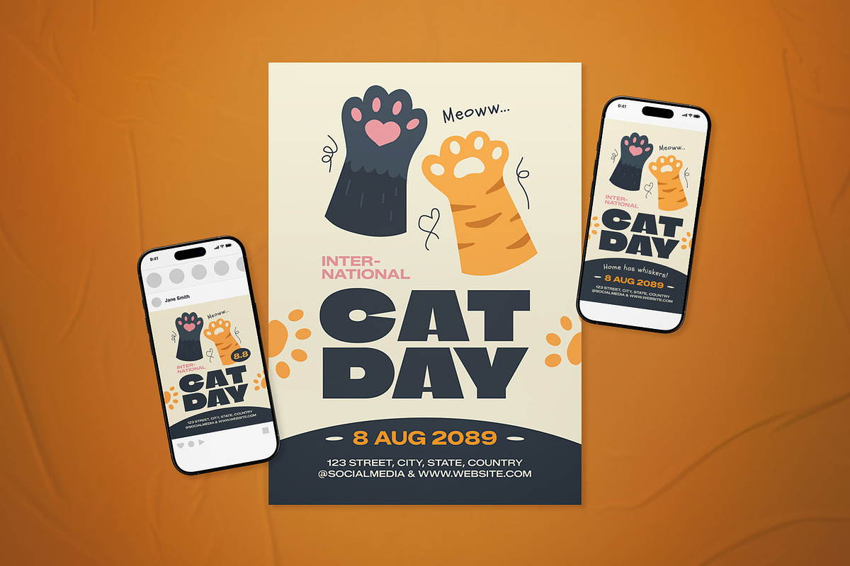 International Cat Day Flyer Set, a Flyer Template by The Good Store (Photo 1 of 2)