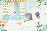 Baking in Paris Watercolor Clipart, a Food Illustration by natalisart (Thumbnail 8 of 16)