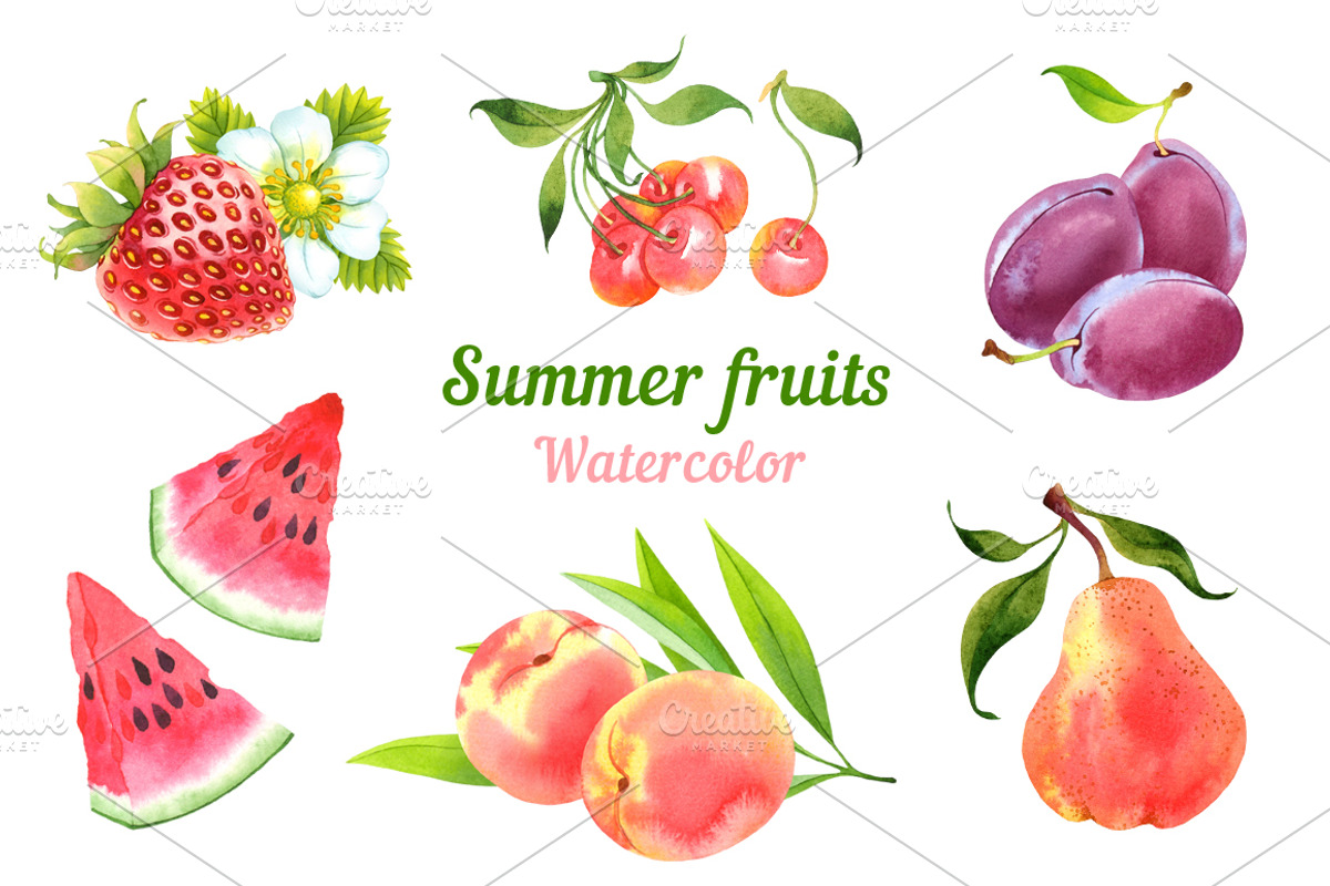 Summer fruits, a Food Illustration by Evgeniia Zagreeva (Photo 1 of 3)