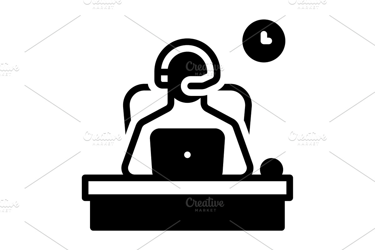 Operator call center solid icon, a Solid Icon by Creative priyanka