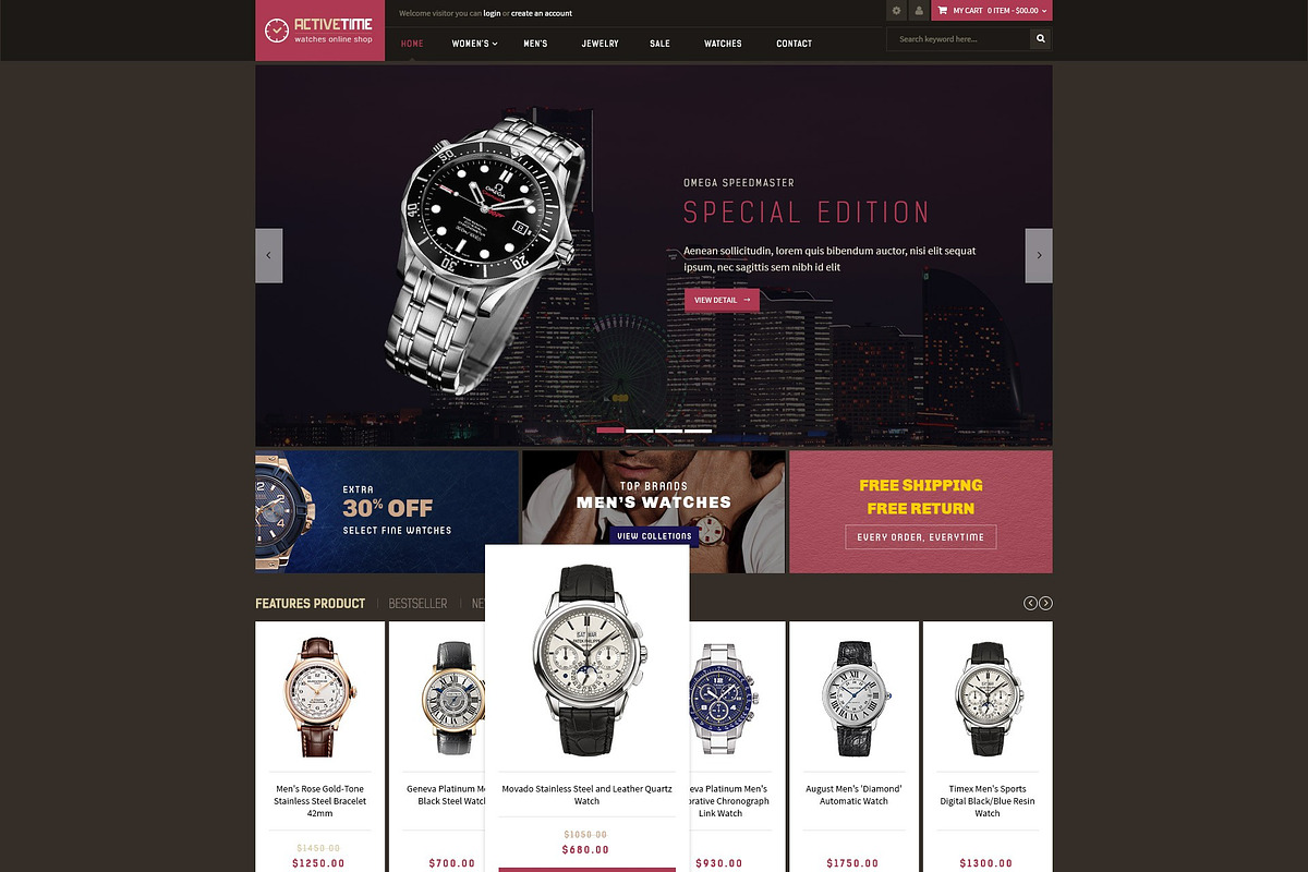 Magento Time Store PSD, a Websites & App Template by Puzzthemes