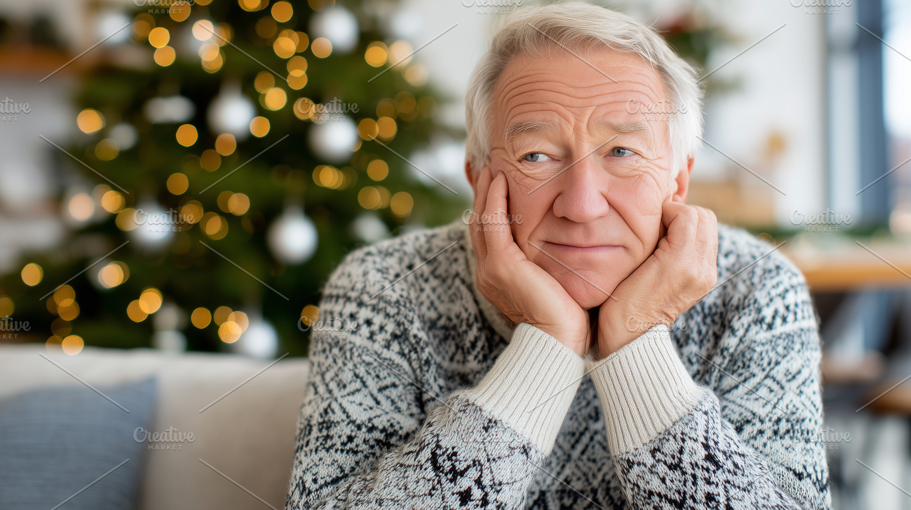 Elderly man in a cozy sweater looks, a Person Photo by MistyDay