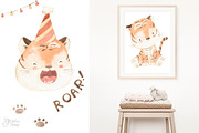 BABY TIGER. Watercolor, an Animal Illustration by OlliArtDesign (Thumbnail 4 of 5)