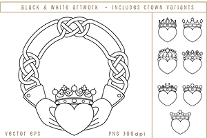 Celtic Claddagh - add dates & names, an Illustration by AonCelticArt