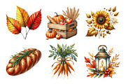 Watercolor Thankful Harvest Clipart, an Illustration by Daily.Designs (Thumbnail 5 of 5)